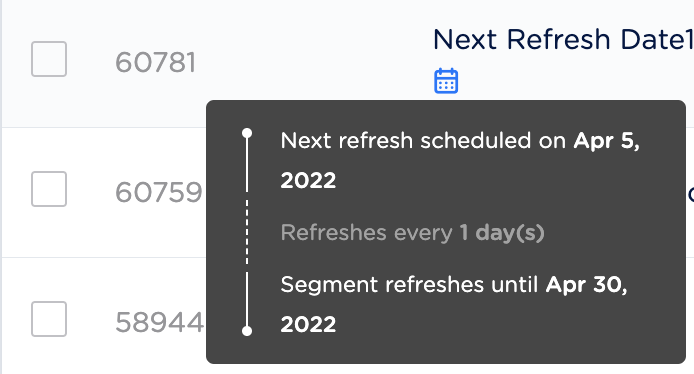 screenshot showing new Next Refresh Date feature